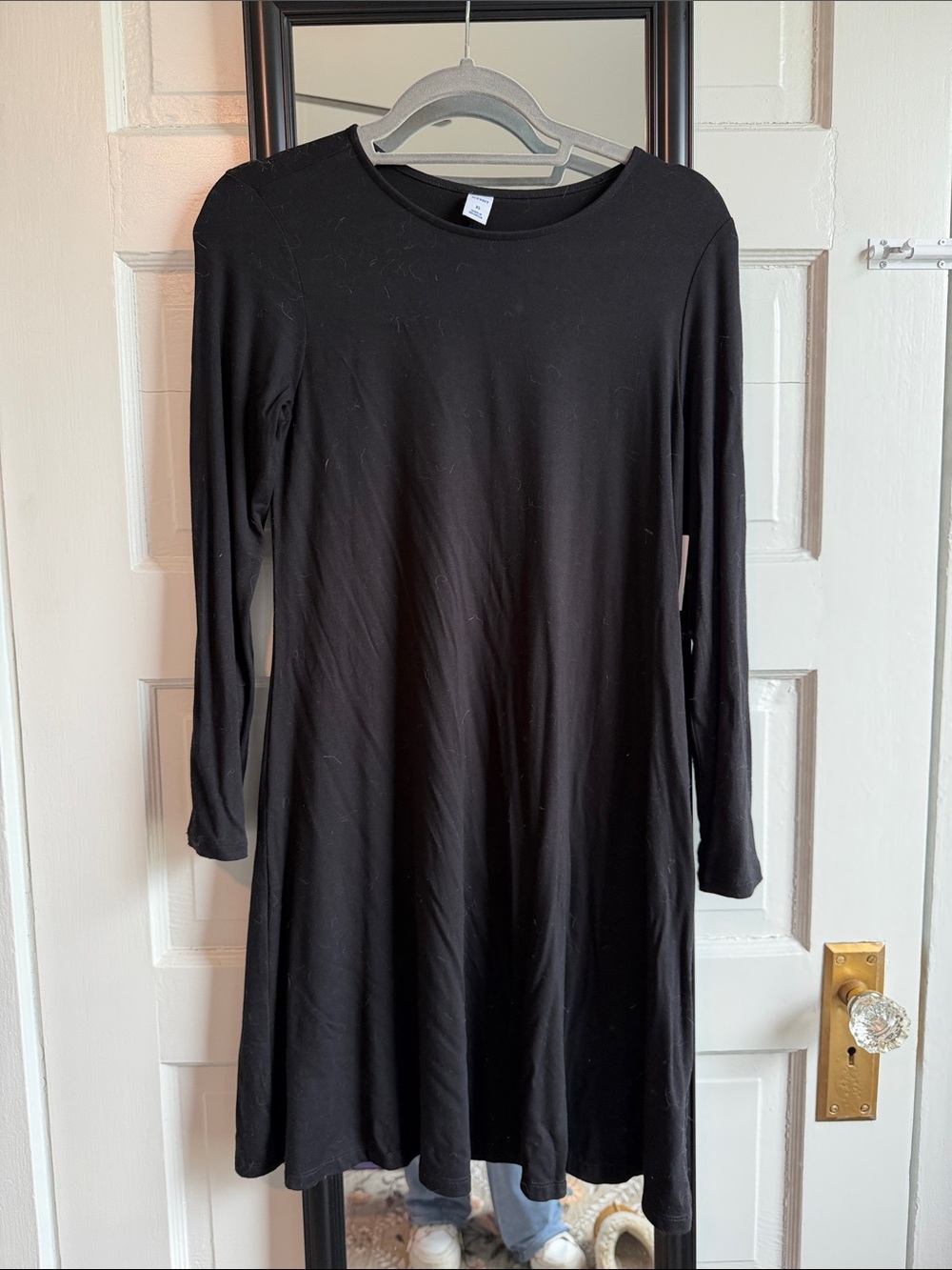Old Navy Black Long-Sleeve Swing Dress